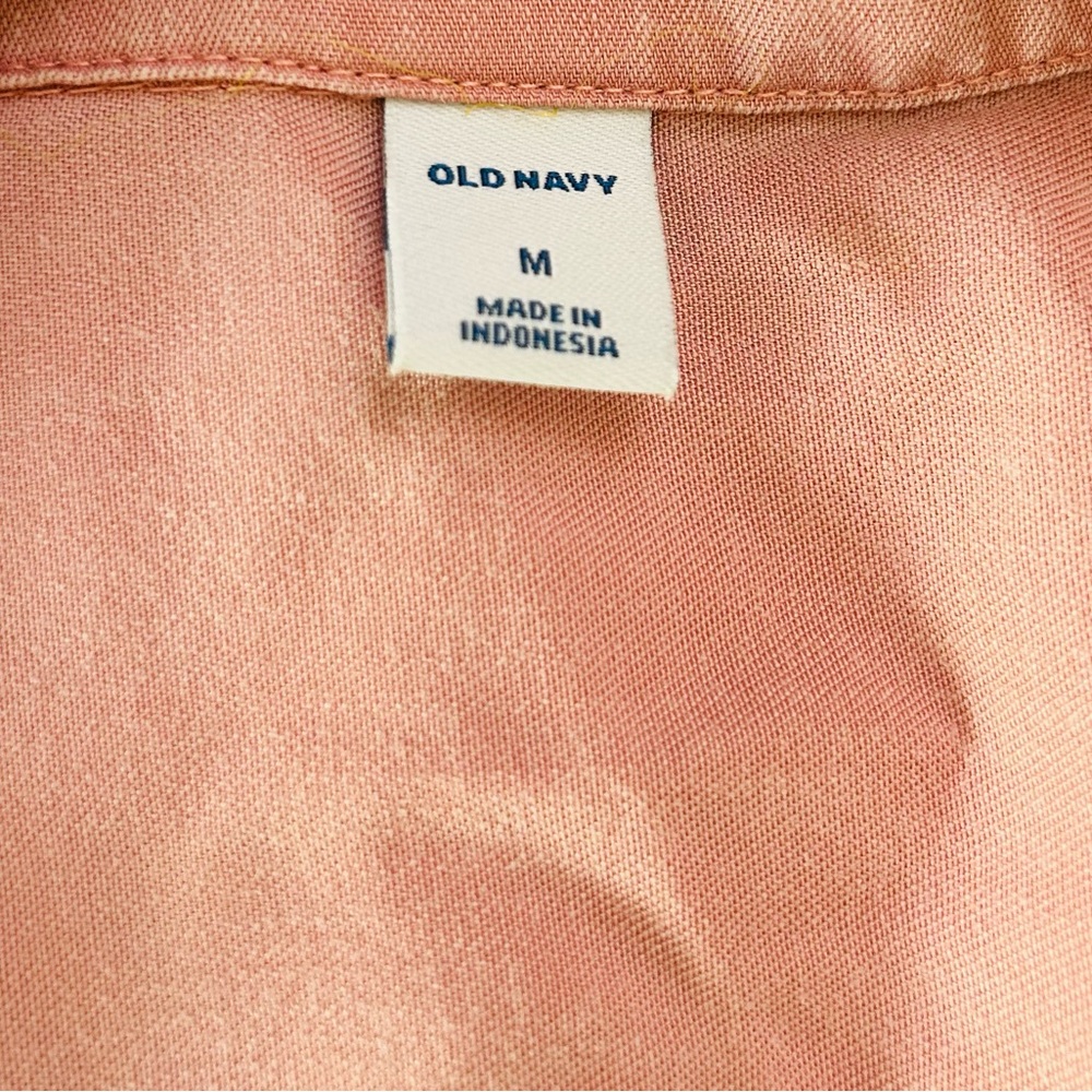 Old Navy Women’s Light Pink Popover Button Front Twill Tencel Shirt Dress Sz M - Picture 9 of 12